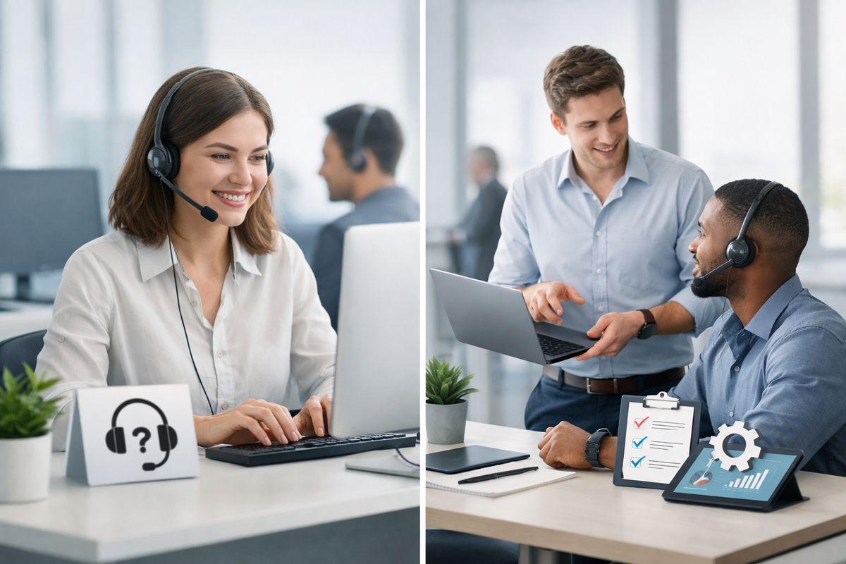 Help desk vs service desk concept for business support comparison